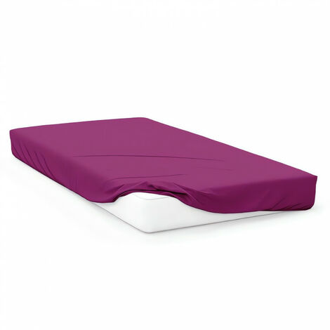 Drap housse bébé en JERSEY cassis 60x120 cm