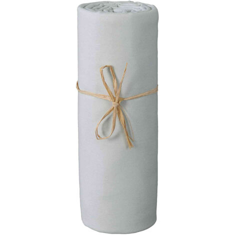 Drap housse bébé - P'tit Basile - 70x140 cm - Coton bio - Gris perle - Élastique de maintien