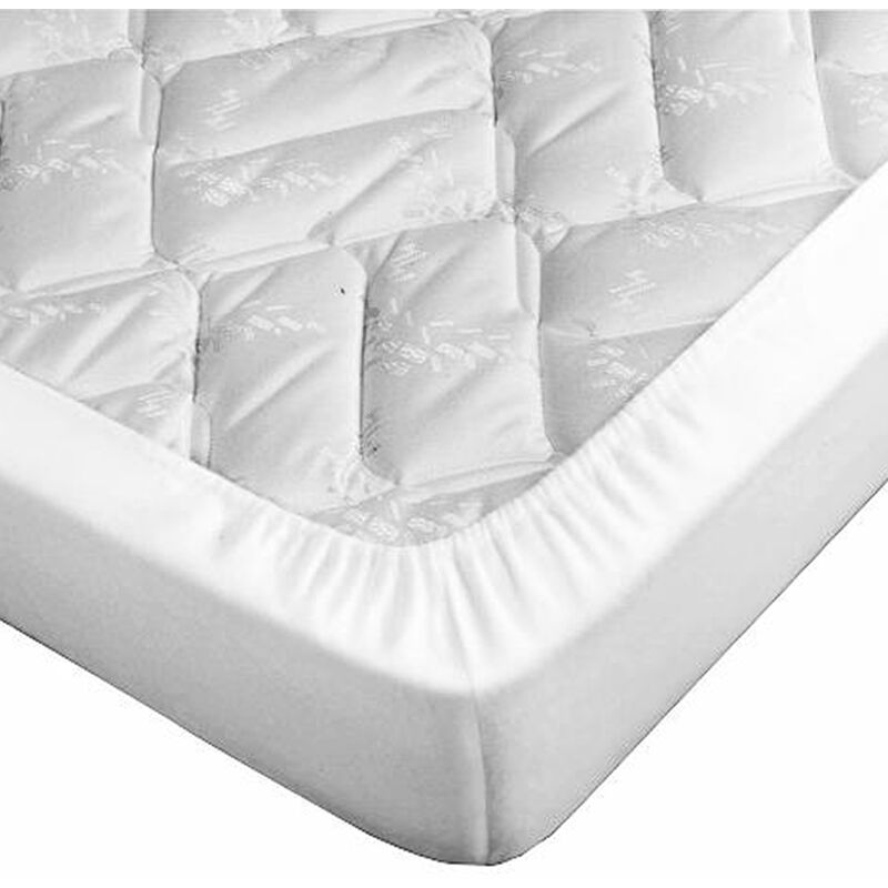 Terre De Nuit - Drap housse blanc pour canapé lit bonnet 15 cm 135x185