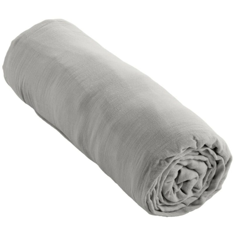 L'effet Papillon - Drap Housse Double Gaze de Coton Perle – 90 x 190 cm – Bonnet 30 cm