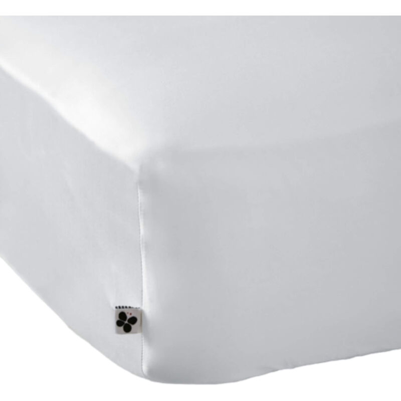 Terre De Nuit - Drap housse bonnet 30 cm en bambou uni blanc 140x190 cm