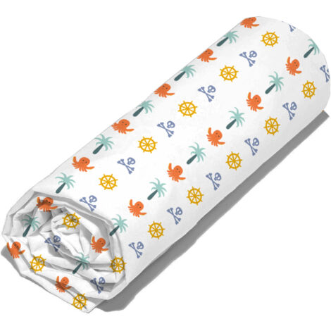 Drap housse CARAIBES en coton 90x190 cm