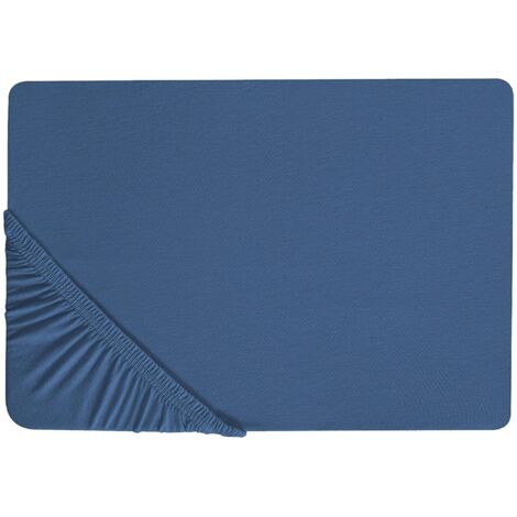 Drap-housse Classique avec Bordure Élastique 200 x 200 cm Coton Bleu Marine Janbu