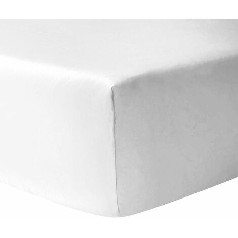 Drap housse coton 140 x 190 cm - Blanc 
