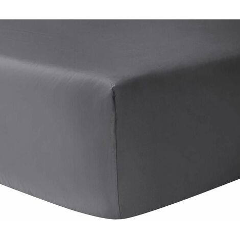 Drap housse coton 140 x 190 cm- Gris 