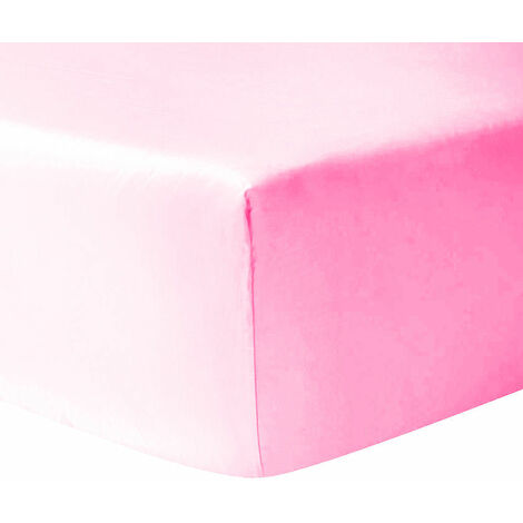 Drap housse coton 140 x 190 cm - Rose