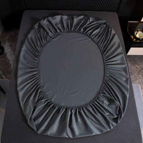DRAP HOUSSE COTON 200x200+25 GRIS FONCÉ