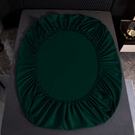 DRAP HOUSSE COTON 200x200+25 VERT BOUTEILLE