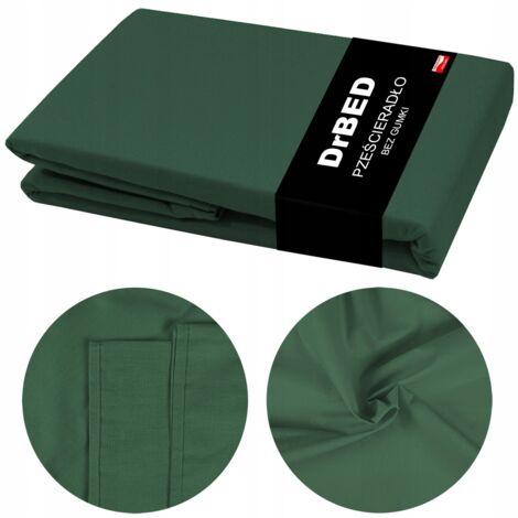 Drap housse COTON 220x200 cm Couleur Durable VERT BOUTEILLE