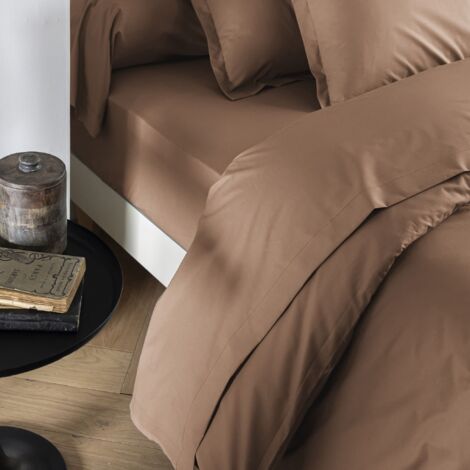 Drap housse coton percale bonnet 40 cm Dune 160x190 - SOMEO - MORPHEE