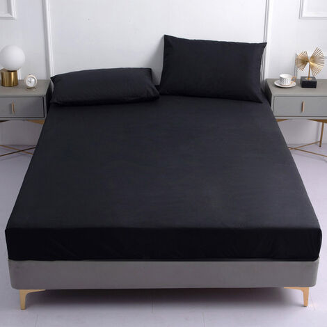 Drap-housse de lit imprimé marbre imperméable, protège-matelas, avec bande élastique 160200, respirant et doux,A15,200x220x30cm