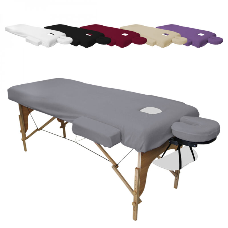 Kit complet de housses pour table de massage - Confort Plus - Éponge - Gris - Vivezen