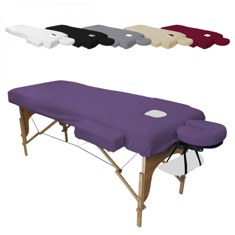 Kit complet de housses pour table de massage - Confort Plus - Éponge - Violet - Vivezen