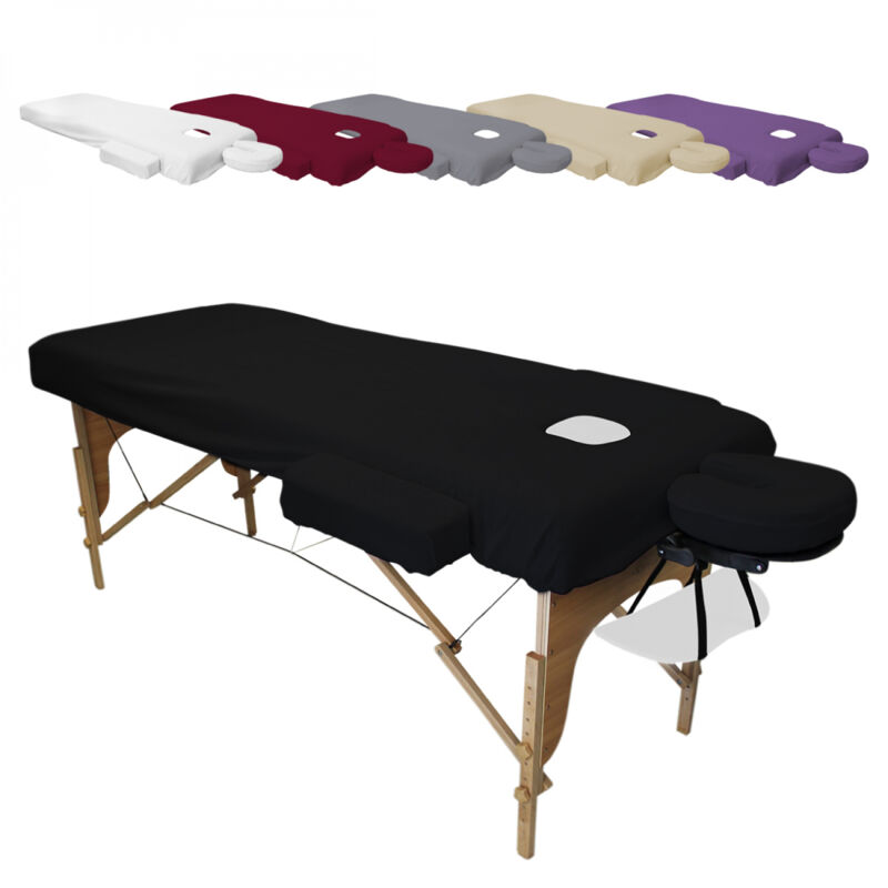 Kit complet de housses pour table de massage - Confort Plus - Éponge - Noir - Vivezen