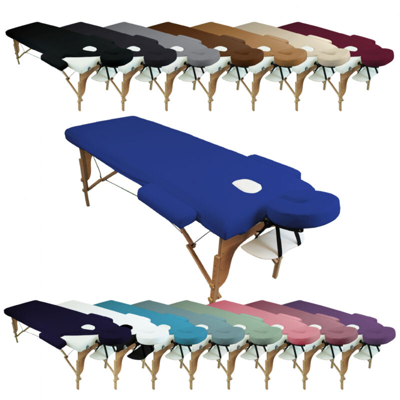 Kit complet de housses pour table de massage - Éponge - Bleu azur - Vivezen