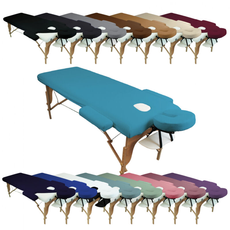 Kit complet de housses pour table de massage - Éponge - Bleu turquoise - Vivezen