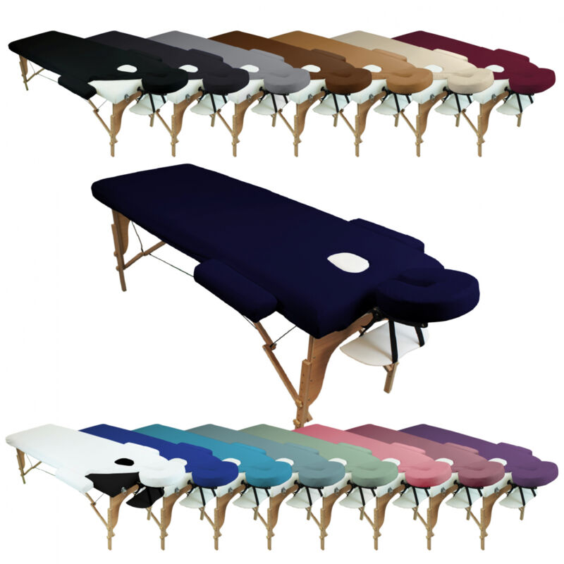 Kit complet de housses pour table de massage - Éponge - Bleu marine - Vivezen