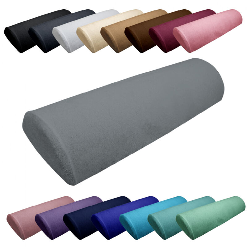 Drap housse de protection en éponge pour coussin demi-rond 66 cm x 22 cm x 12 cm de table de massage - Gris - Vivezen
