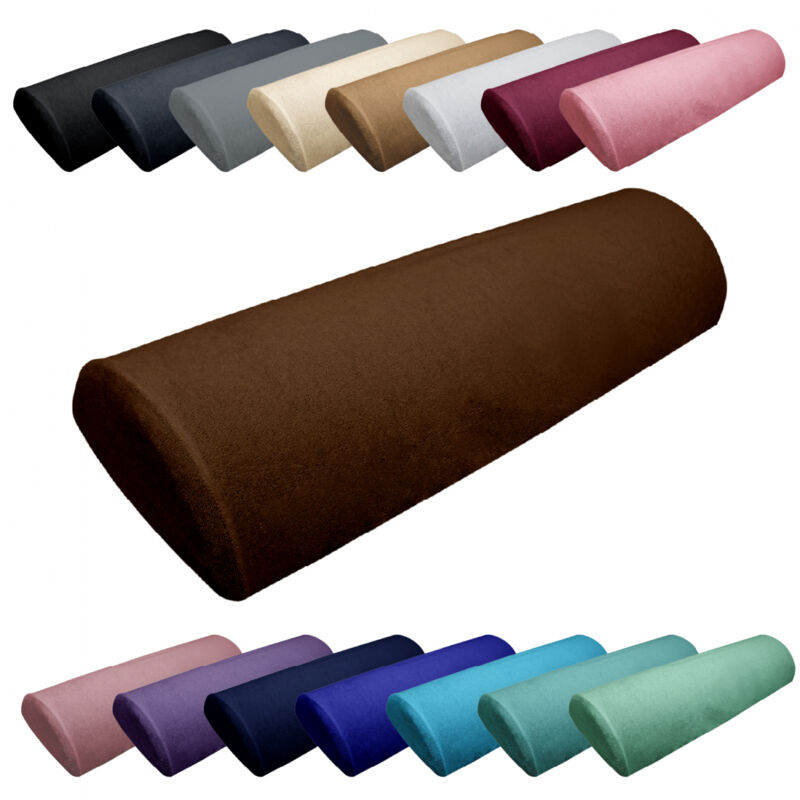 Drap housse de protection en éponge pour coussin demi-rond 66 cm x 22 cm x 12 cm de table de massage - Marron foncé - Vivezen