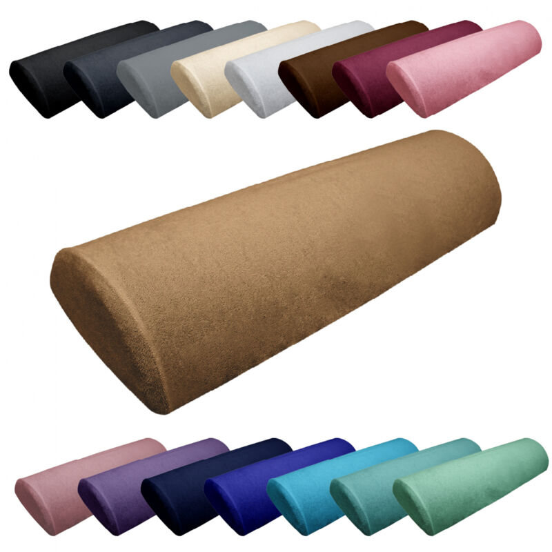 Drap housse de protection en éponge pour coussin demi-rond 66 cm x 22 cm x 12 cm de table de massage - Marron clair - Vivezen