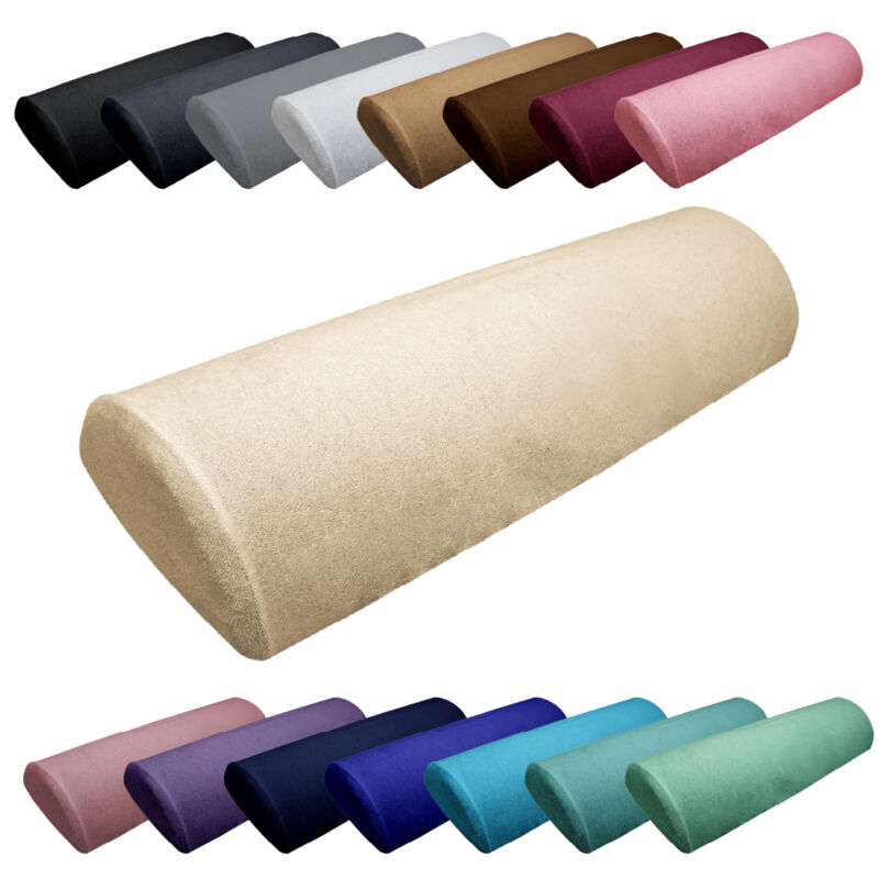 Drap housse de protection en éponge pour coussin demi-rond 66 cm x 22 cm x 12 cm de table de massage - Beige - Vivezen