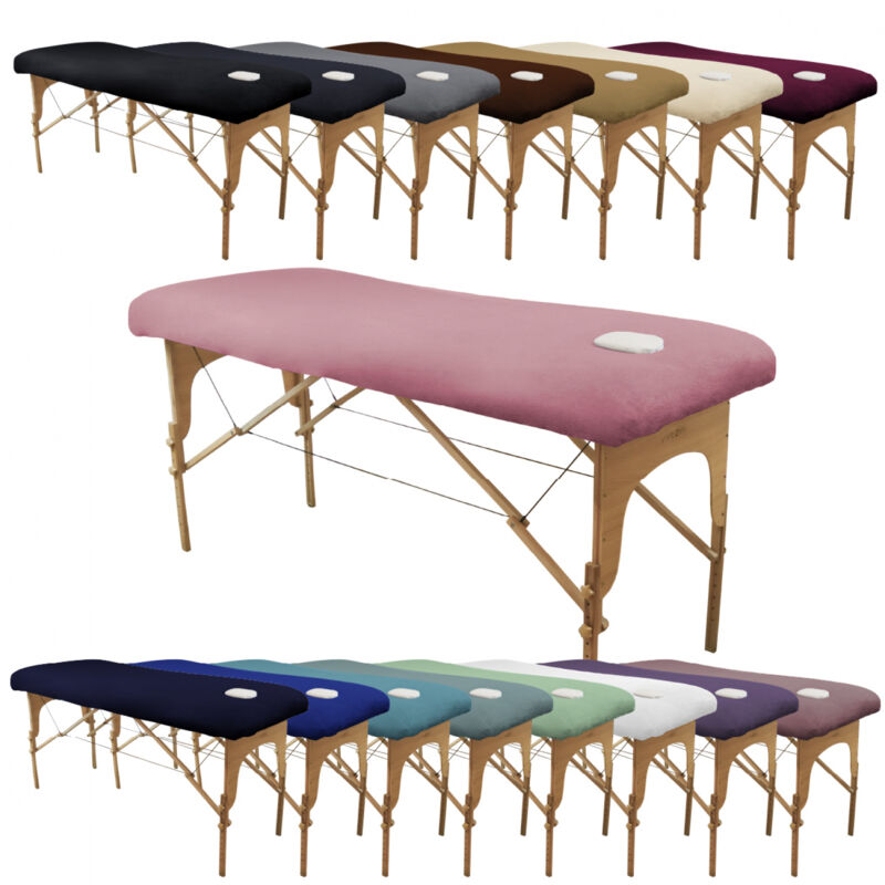 Drap housse de protection en éponge pour table de massage - Rose pastel - Vivezen Drap housse de protection en éponge pour table de massage - Rose pastel - Vivezen