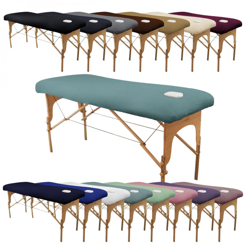 Drap housse de protection en éponge pour table de massage - Bleu pastel - Vivezen Drap housse de protection en éponge pour table de massage - Bleu pastel - Vivezen