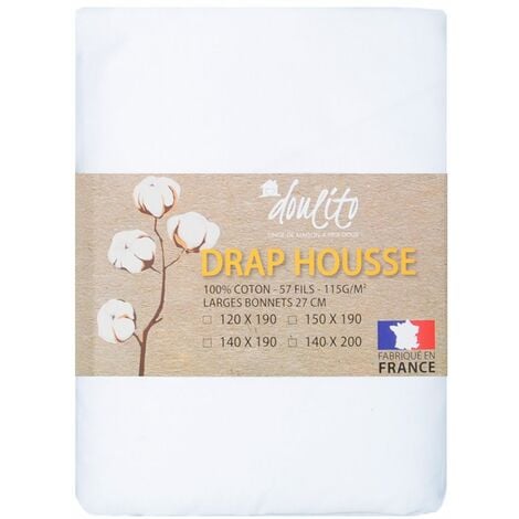 Drap housse Doulito - 120x190 cm - Made in France - Coton