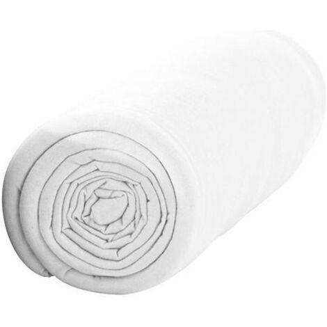 Drap housse en coton - 160 x 200 cm - 2 personnes - Blanc - Livraison gratuite