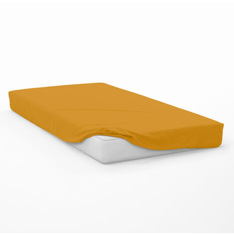 Drap housse en coton 57 fils 60x120 cm BEBE moutarde, par Soleil d'Ocre