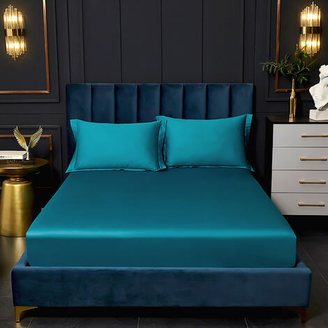 Drap-housse en coton 60s avec bande élastique, couvre-matelas de couleur unie, couvre-lit en coton égyptien de haute qualité, 140x200,kong que lv,200x220x30cm 1pc