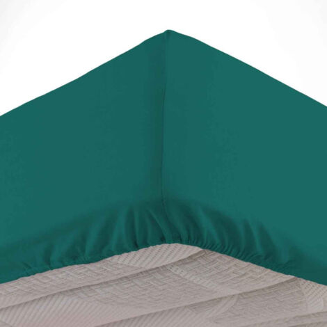 Drap Housse en Coton "Biolina" 90x190cm Émeraude