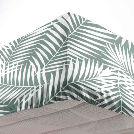 Drap Housse en Coton "Botania" 140x190cm Sauge