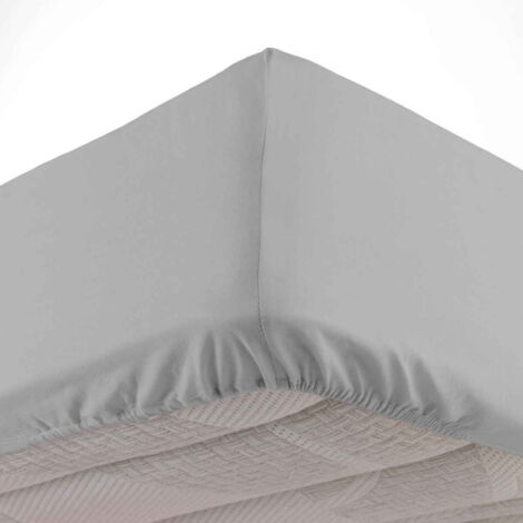 Drap Housse en Coton "Linette" 140x190cm Gris