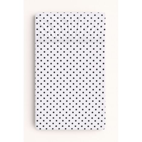 Drap housse en coton pour berceau 140x70 cm - pois noirs