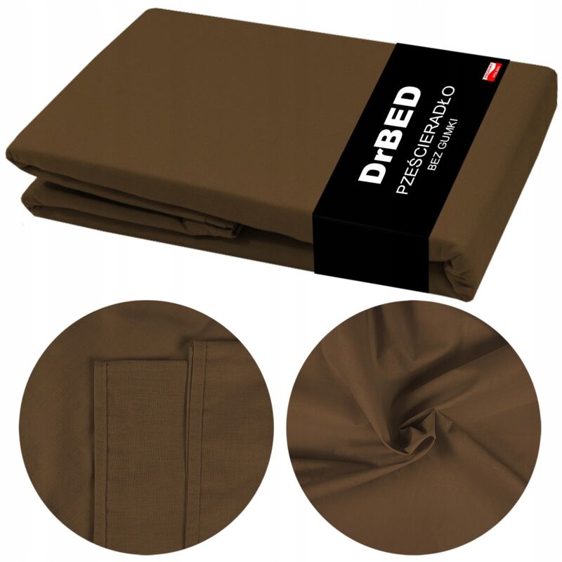 Drap-housse en coton respirant 160x210 cm MARRON Polish