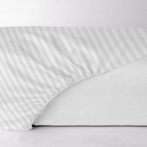 Drap-housse en damas blanc 180x200 MARO HOME