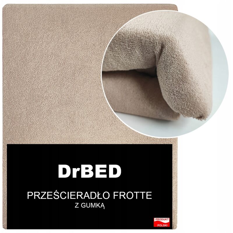Drap-housse en éponge 120 x 200 BEIGE respirant épais poli