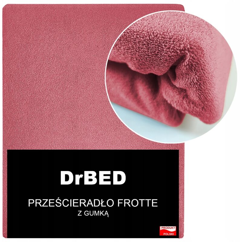 Drap-housse en éponge 220 x 200 respirant doux rose poli