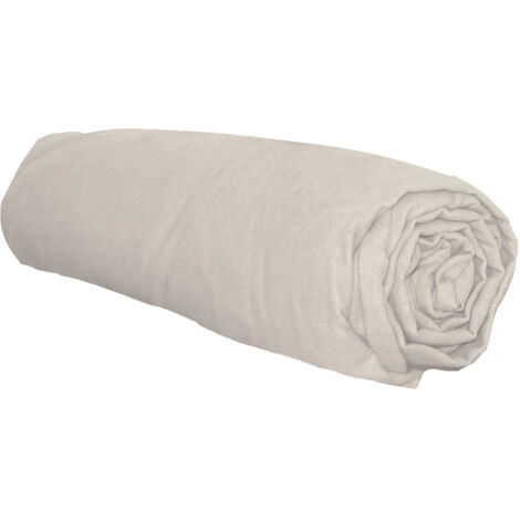 Drap housse en flanelle Beige 90x190 cm