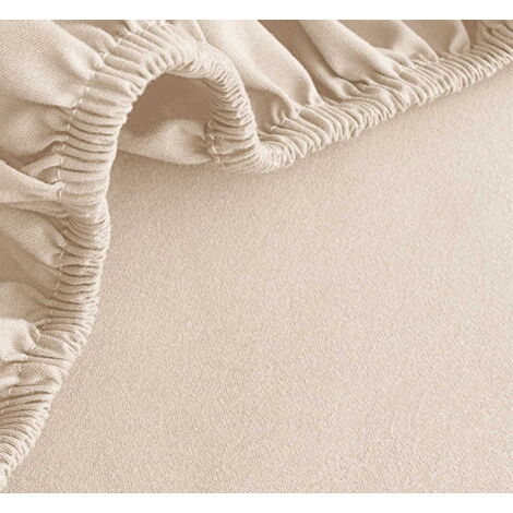 Drap-housse en jersey 180x200+25 beige