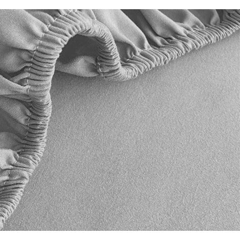 Drap-housse en jersey 200x220+25 gris avec bande élastique