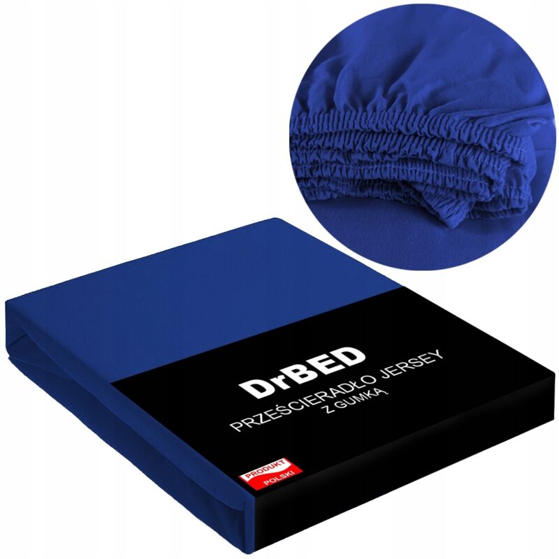 Drap-housse en jersey de coton 160 x 200 bleu résistant