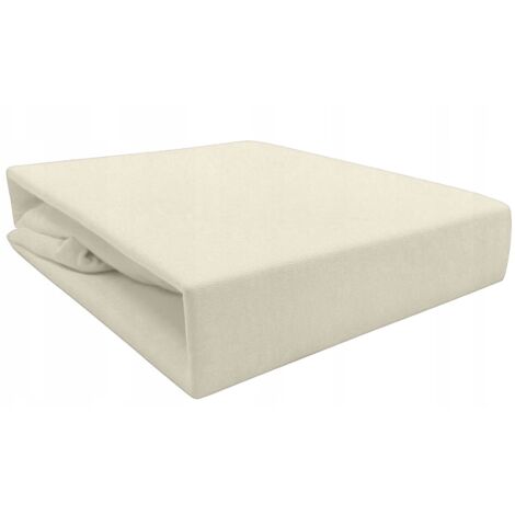 Drap-housse en jersey de coton 90x200 cm, couleur crème