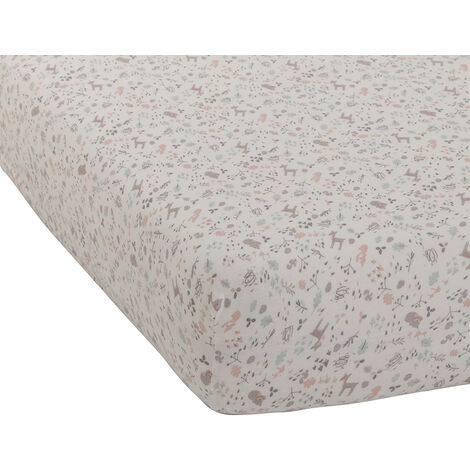 Drap housse en jersey imprimé esprit enchanté Lilas 70x140 cm
