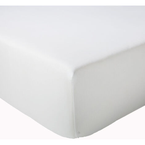 Drap housse en percale de coton uni PASSION PERCALE Bonnet de 30 cm 80x200 cm