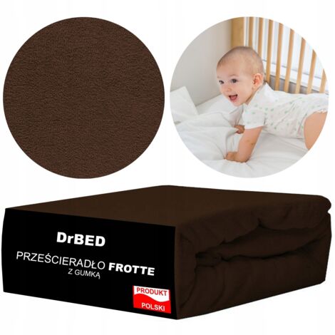 Drap-housse en tissu éponge 60 x 120 avec bande élastique, respirant, marron PL
