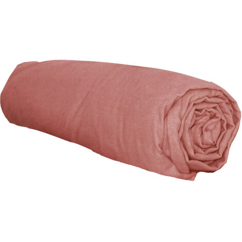 Drap housse flanelle bonnet 30 cm 90x200 Tomette Tradilinge