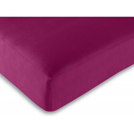 UNIVERS D�COR Drap housse Fushia 180 x 200 cm / 100% coton / 57 fils/cm²