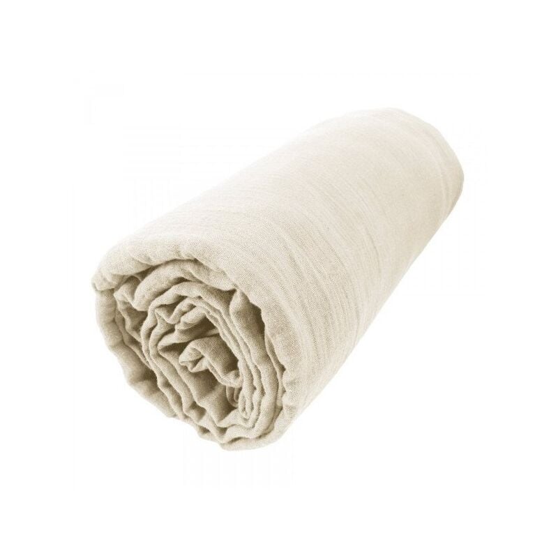 Drap housse gaze de coton 200 x 200 cm Gaia beige